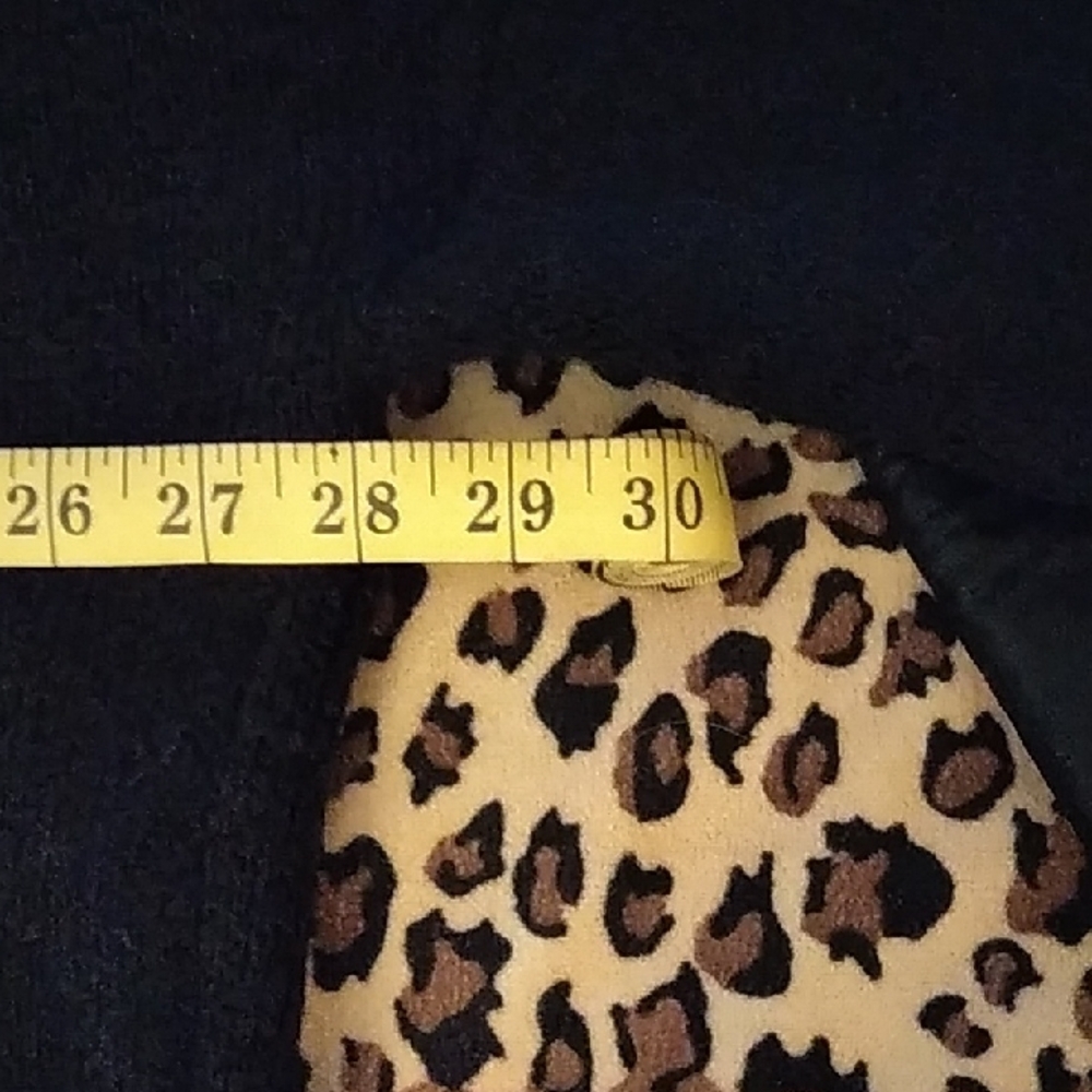 Chicos Black Label Black Wool Sweater With Faux Leather Trim - Picture 3 of 5